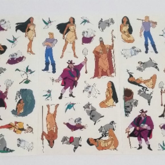 90s Vintage Pocahontas Stickers RARE Disney Pack of 100 - Picture 3 of 6